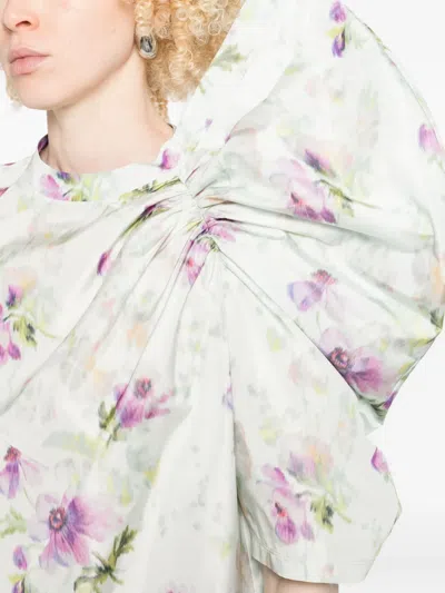 Loewe Floral-print Draped Blouse In Multi