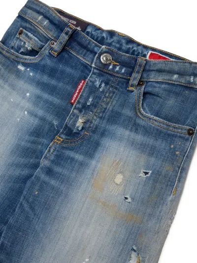 Dsquared2 Distressed-finish Patchwork Jeans In Blue