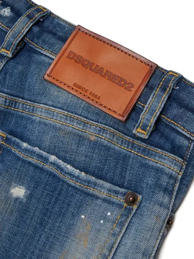 Dsquared2 Distressed-finish Patchwork Jeans In Blue
