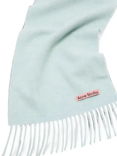 Acne Studios Fringe Wool Scarf In Blue