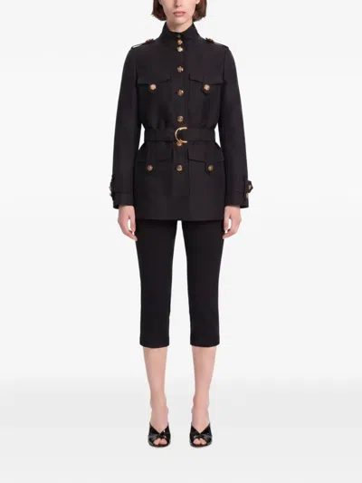 Zimmermann Valiant Belted Button-up Jacket In Black