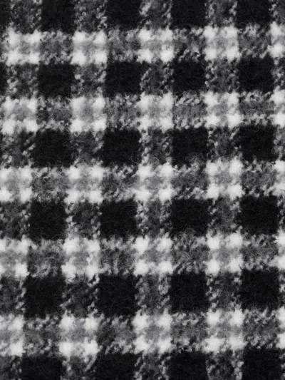 Acne Studios Checked Logo Scarf In Black