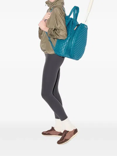 Mz Wallace Quilted Convertible Backpack In Blue