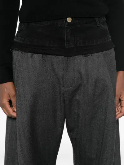 Litkovska Layered-design Trousers In Gray