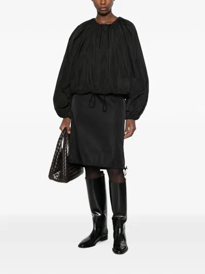 Totême Gathered Drawstring Oversized Jacket In Black