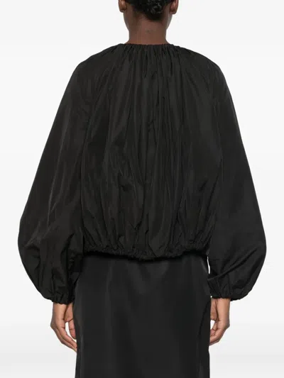 Totême Gathered Drawstring Oversized Jacket In Black