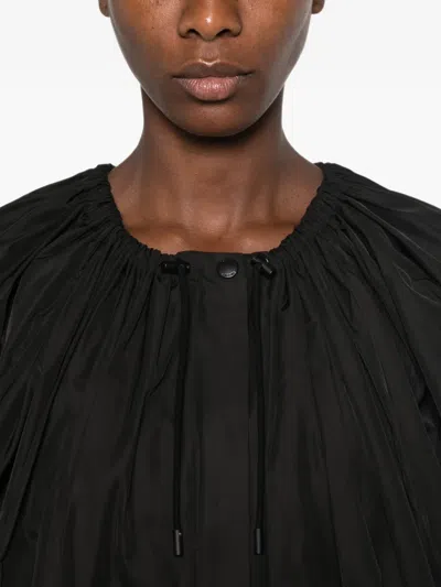 Totême Gathered Drawstring Oversized Jacket In Black