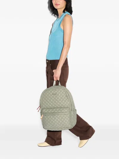 Mz Wallace Metro Quilted Backpack In Green