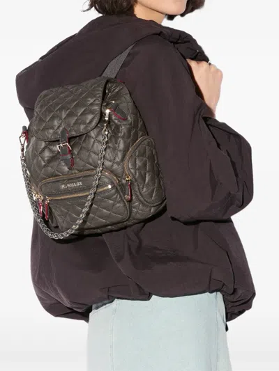 Mz Wallace Mini Crosby Quilted Backpack In Brown