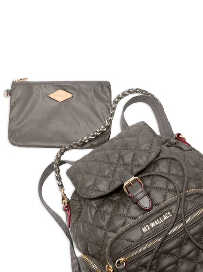 Mz Wallace Mini Crosby Quilted Backpack In Brown
