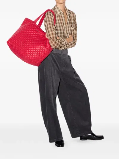 Mz Wallace Large Metro Deluxe Quilted Tote Bag In Red