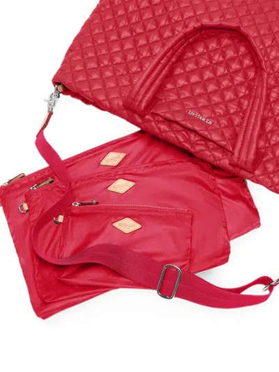 Mz Wallace Large Metro Deluxe Quilted Tote Bag In Red