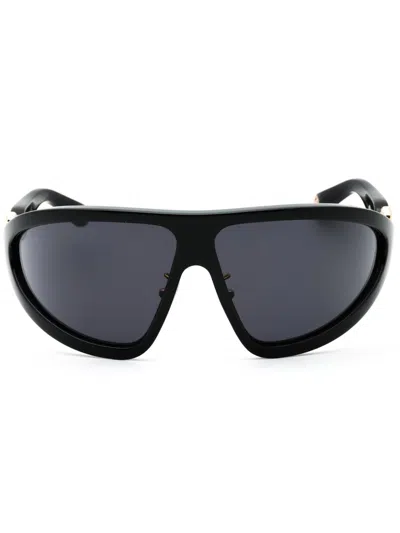 Roberto Cavalli Oversized-frame Sunglasses In Shiny Black / Dark Grey