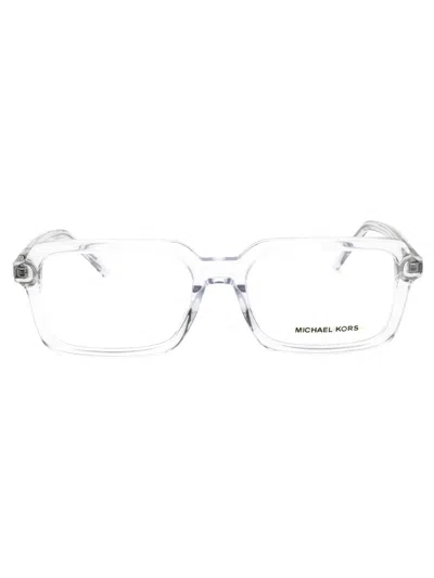 Michael Kors Rectangular-frame Glasses In Clear/clear Demo Lens