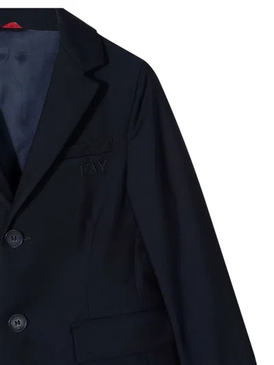 Fay Wool-blend Jacket In Blue