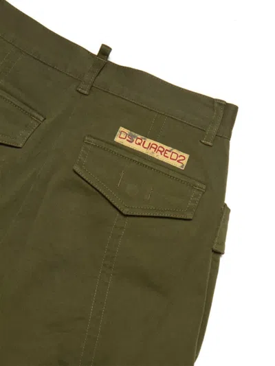 Dsquared2 Cotton-elastane Cargo Pants In Green