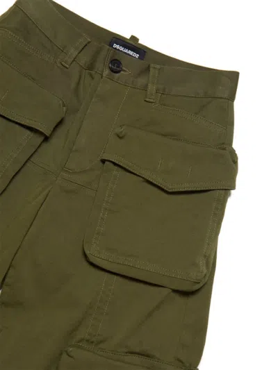 Dsquared2 Cotton-elastane Cargo Pants In Green