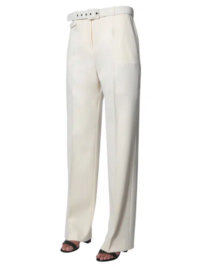 Givenchy Belted Wool-blend Trousers In Neutral