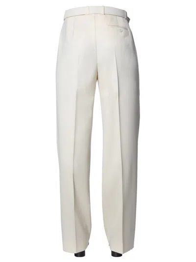 Givenchy Belted Wool-blend Trousers In Neutral
