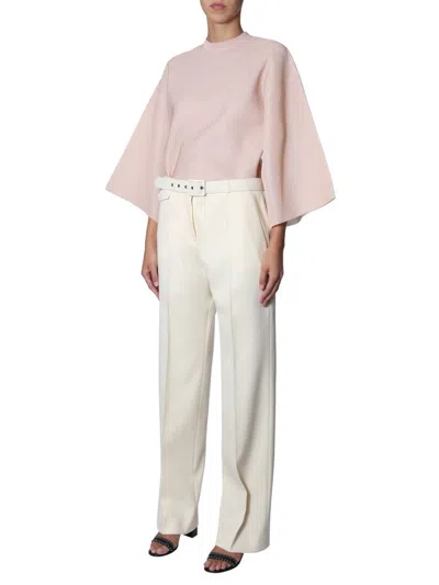 Givenchy Belted Wool-blend Trousers In Neutral