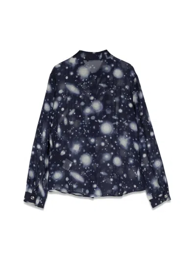Versace Solar System Silk Shirt In Multicolor