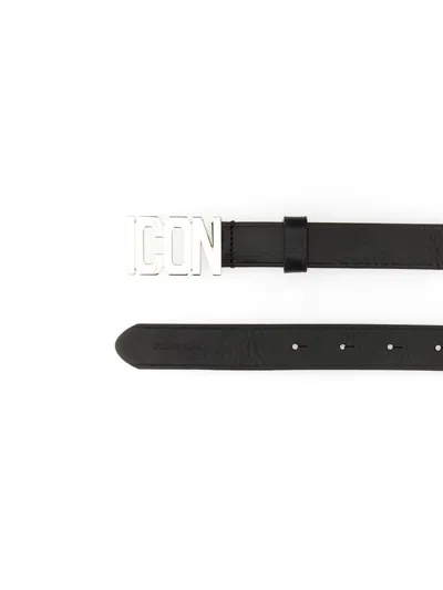 Dsquared2 Leather Belt In Black