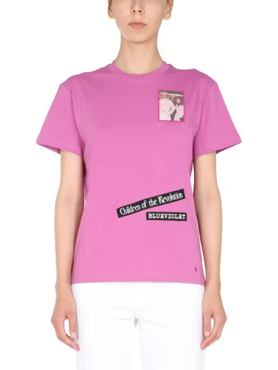 Raf Simons Logo Patch T-shirt In Pink