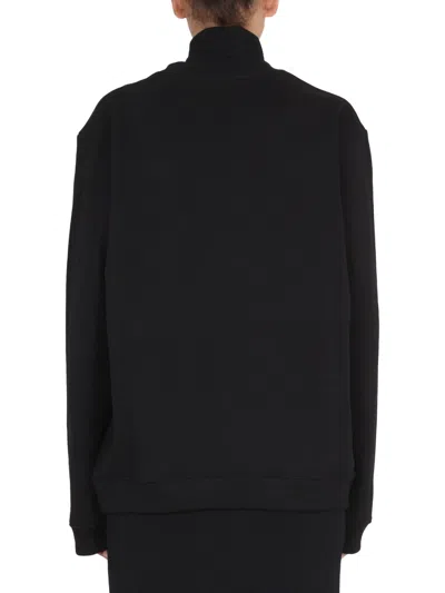 Raf Simons Crewneck Front Print Sweatshirt In Blue