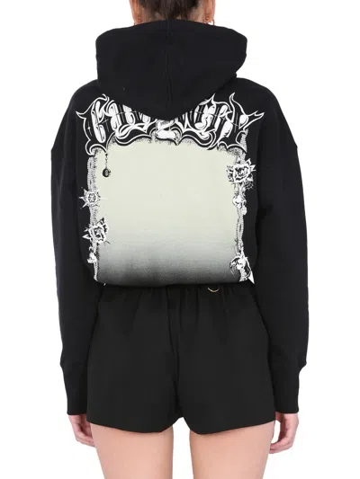 Givenchy Oversize Hooded Cotton Sweatshirt In Black