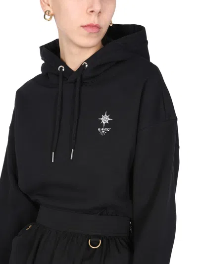 Givenchy Oversize Hooded Cotton Sweatshirt In Black