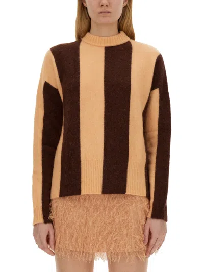 Alysi Knit Sweater Long Sleeves Striped Pattern In Multi