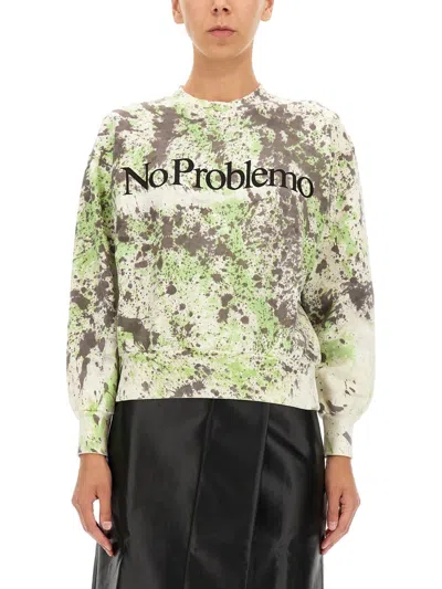 Aries Printed Cotton Sweatshirt In Multicolor