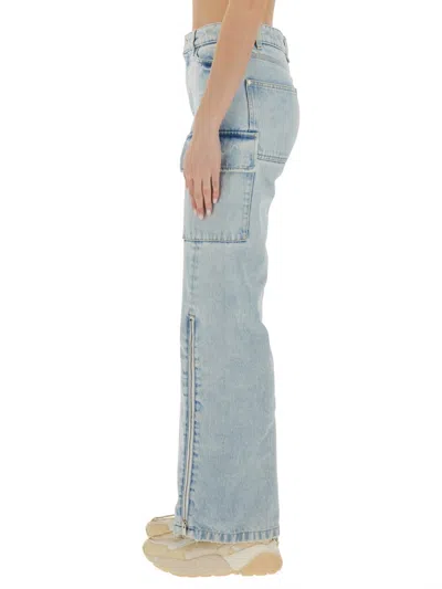 Stella Mccartney Denim Cargo Cargo Pants In Blue