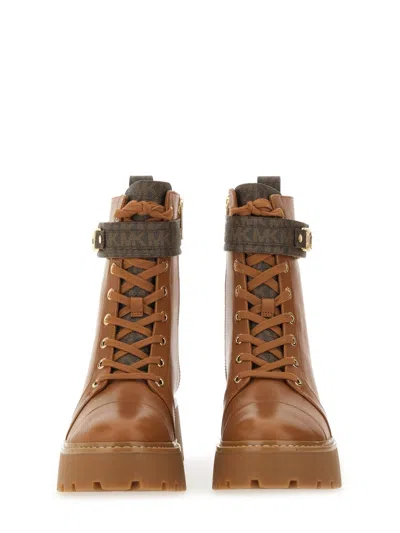 Michael Michael Kors Mandy Amphibian Leather Boots In Brown