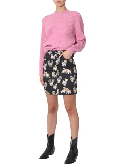 Msgm Soft Pink Oversized Crew Neck Sweater In Pink
