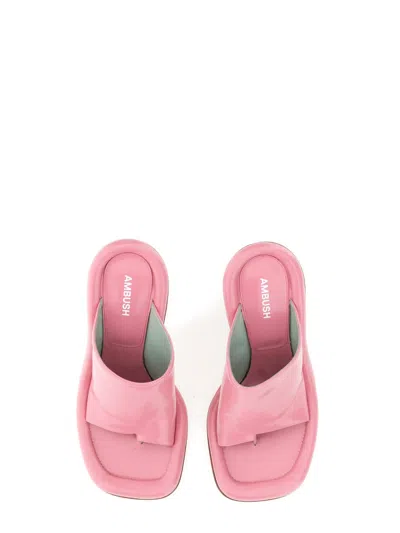 Ambush Cushioned Leather Mule In Pink