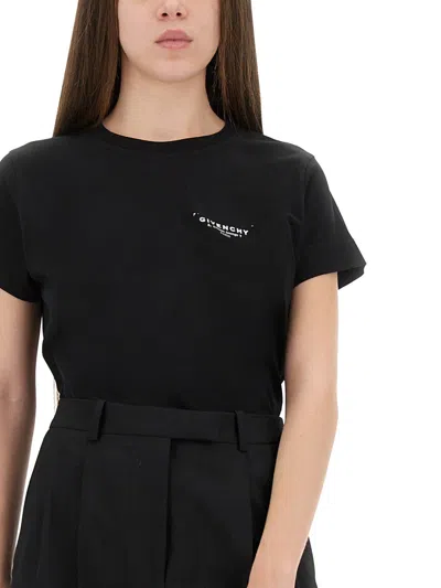 Givenchy Cotton Logo Print Regular Fit T-shirt In Black