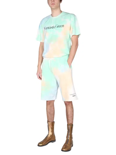 Msgm Organic Cotton Logo-graphic T-shirt In Multi