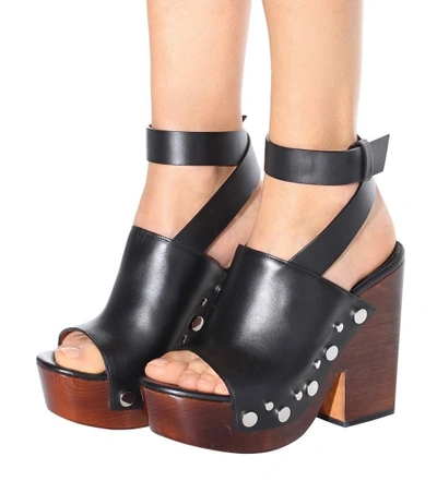 Shop Givenchy Clog Leather Sandals In Black