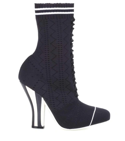 Shop Fendi Stretch-knit Ankle Boots In Eero