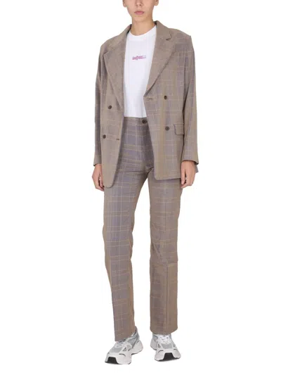 Mcq By Alexander Mcqueen Double-breasted Oversized Blazer With Mirror Lapels In Multi