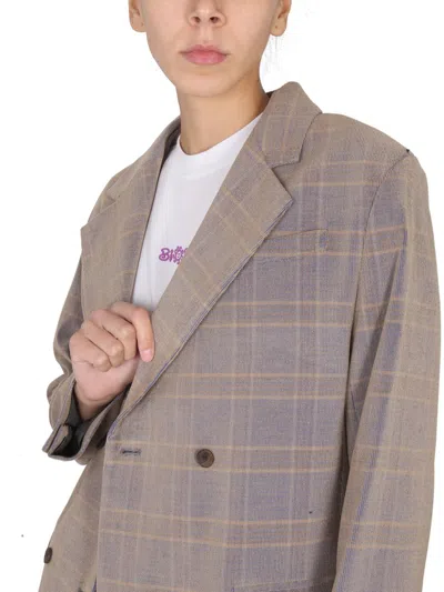 Mcq By Alexander Mcqueen Double-breasted Oversized Blazer With Mirror Lapels In Multi
