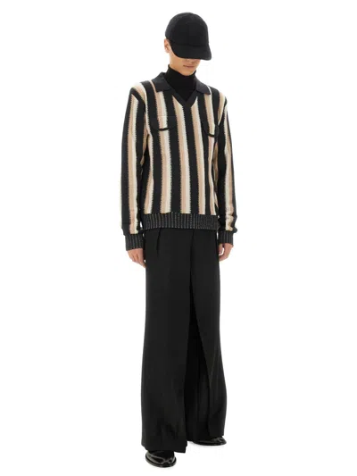 Sasquatchfabrix . Acrylic-wool Blend Knit Sweater In Black
