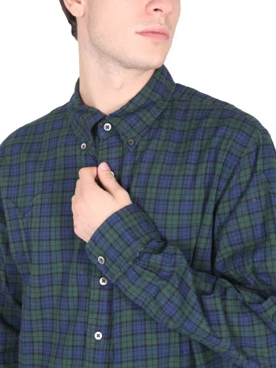 Engineered Garments Relaxed Fit Shirt Button Collar Plaid In Blue