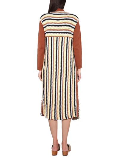 Alysi Striped Cotton Blend Vest In Multi