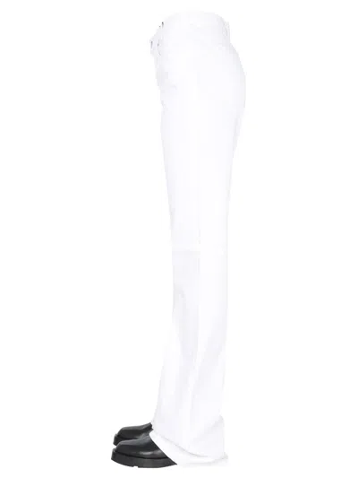 Raf Simons Flared Cotton Jeans In White