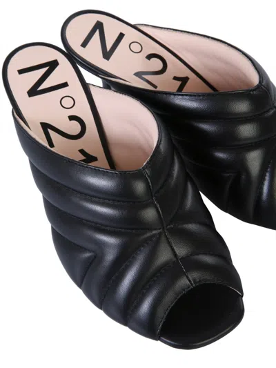 N°21 Chevron Pattern Mules In Black