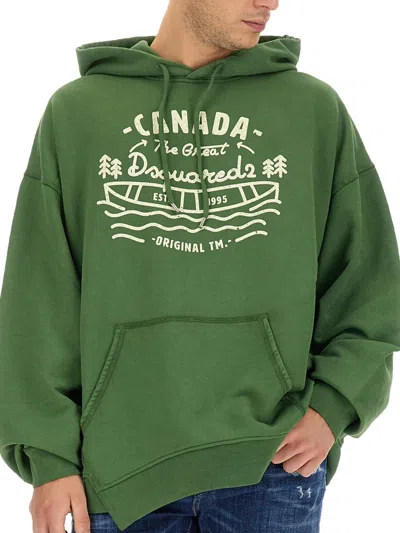 Dsquared2 Logo-embroidered Sweatshirt In Yellow
