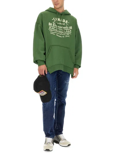 Dsquared2 Logo-embroidered Sweatshirt In Yellow