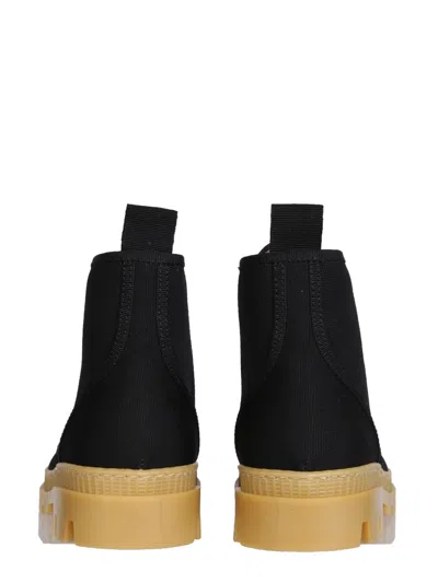 Gia Borghini Canvas Hiking Boot In Black